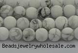 CRO1141 15.5 inches 6mm round matte white howlite beads