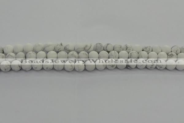 CRO1142 15.5 inches 8mm round matte white howlite beads