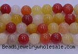 CRO1160 15.5 inches 4mm round golden silk jade beads wholesale