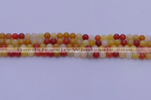 CRO1161 15.5 inches 6mm round golden silk jade beads wholesale