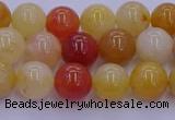 CRO1162 15.5 inches 8mm round golden silk jade beads wholesale