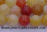 CRO1163 15.5 inches 10mm round golden silk jade beads wholesale