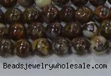 CRO1170 15.5 inches 4mm round fire lace opal gemstone beads