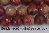 CRO1191 15.5 inches 10mm faceted round red porcelain beads