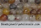 CRO1196 15.5 inches 6mm faceted round mixed lodalite quartz beads