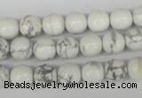 CRO132 15.5 inches 8mm round white howlite turquoise beads wholesale