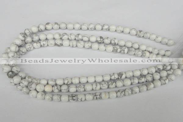 CRO132 15.5 inches 8mm round white howlite turquoise beads wholesale