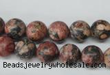 CRO180 15.5 inches 10mm round red leopard skin jasper beads wholesale