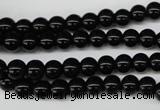 CRO21 15.5 inches 6mm round black agate gemstone beads wholesale