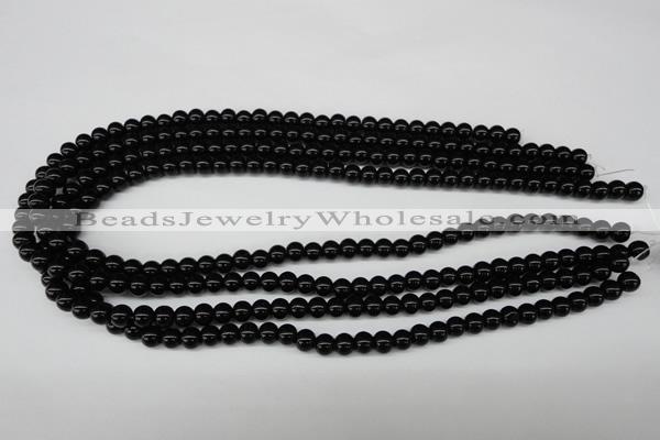 CRO21 15.5 inches 6mm round black agate gemstone beads wholesale