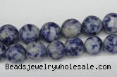 CRO246 15.5 inches 10mm round blue spot stone beads wholesale