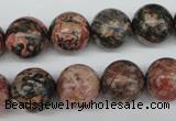 CRO324 15.5 inches 12mm round red leopard skin jasper beads wholesale