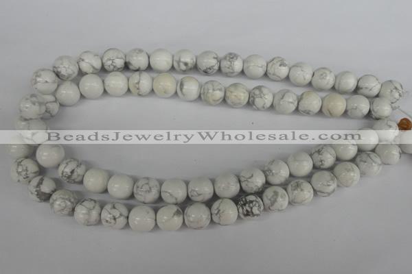 CRO364 15.5 inches 12mm round white howlite turquoise beads wholesale