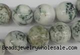 CRO390 15.5 inches 14mm round tree agate beads wholesale