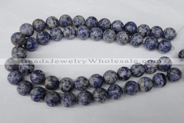 CRO424 15.5 inches 16mm round blue spot gemstone beads wholesale