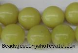 CRO454 15.5 inches 16mm round lemon jade beads wholesale