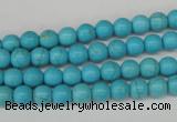 CRO47 15.5 inches 6mm round synthetic turquoise beads wholesale