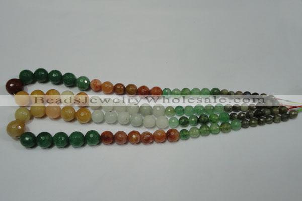 CRO722 15.5 inches 6mm – 14mm faceted round mixed candy jade beads