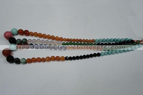 CRO727 15.5 inches 6mm – 14mm faceted round mixed gemstone beads