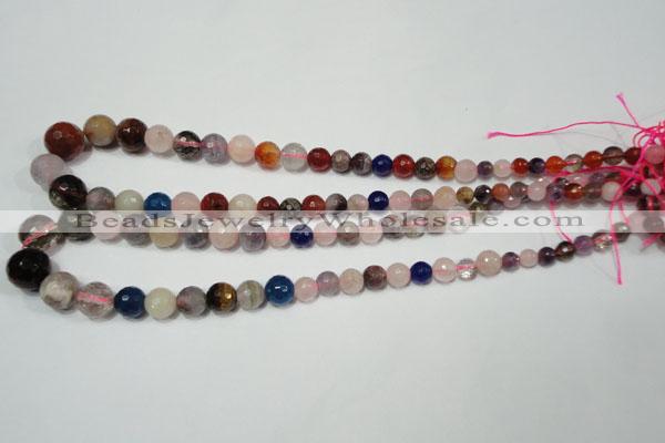 CRO728 15.5 inches 6mm – 14mm faceted round mixed gemstone beads