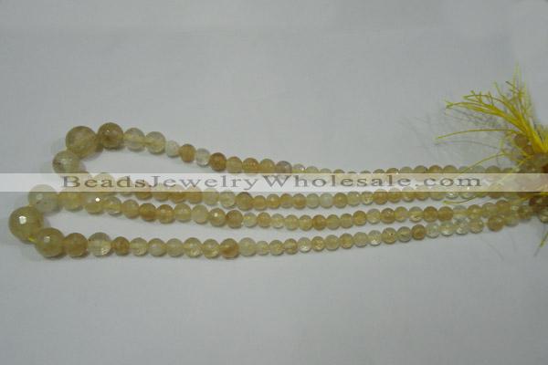 CRO747 15.5 inches 6mm – 14mm faceted round watermelon yellow beads