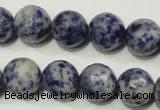 CRO775 15.5 inches 14mm faceted round blue spot stone beads wholesale