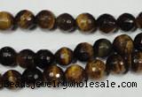 CRO782 15.5 inches 8mm faceted round yellow tiger eye beads wholesale