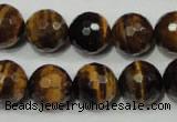 CRO786 15.5 inches 16mm faceted round yellow tiger eye beads wholesale