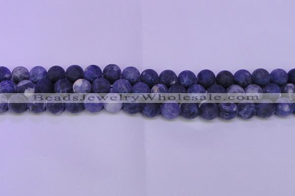 CRO804 15.5 inches 12mm round matte sodalite gemstone beads