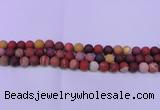 CRO820 15.5 inches 4mm round matte mookaite beads