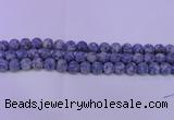 CRO851 15.5 inches 6mm round matte blue spot beads