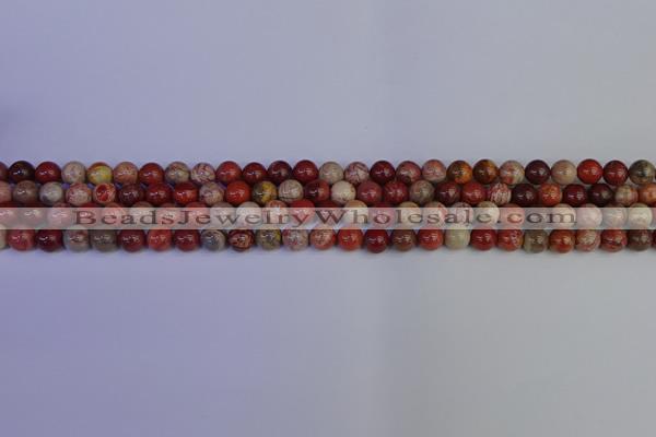 CRO870 15.5 inches 4mm round red porcelain beads wholesale