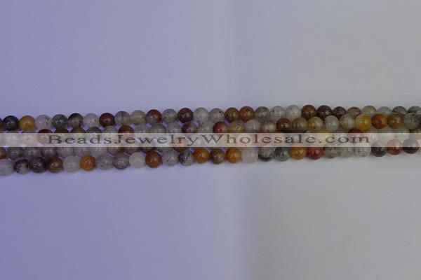 CRO890 15.5 inches 4mm round mixed lodalite quartz beads wholesale