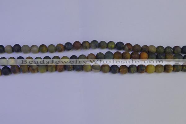 CRO911 15.5 inches 6mm round matte golden pietersite beads