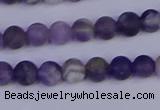 CRO921 15.5 inches 6mm round matte dogtooth amethyst beads