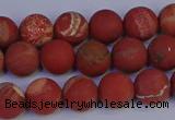 CRO932 15.5 inches 8mm round matte red jasper beads wholesale