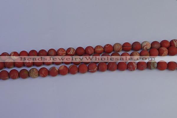 CRO932 15.5 inches 8mm round matte red jasper beads wholesale