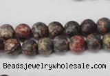 CRO94 15.5 inches 8mm round red leopard skin jasper beads wholesale