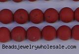 CRO942 15.5 inches 8mm round matte red jasper beads wholesale