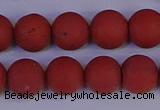 CRO944 15.5 inches 12mm round matte red jasper beads wholesale