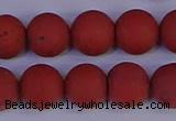 CRO945 15.5 inches 14mm round matte red jasper beads wholesale