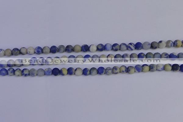 CRO951 15.5 inches 6mm round matte sodalite beads wholesale