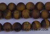 CRO962 15.5 inches 8mm round matte yellow tiger eye beads wholesale