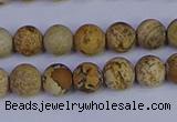 CRO971 15.5 inches 6mm round matte picture jasper beads wholesale