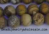 CRO973 15.5 inches 10mm round matte picture jasper beads wholesale