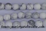 CRO981 15.5 inches 6mm round matte white howlite beads wholesale