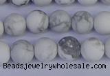 CRO983 15.5 inches 10mm round matte white howlite beads wholesale