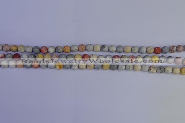 CRO991 15.5 inches 6mm round matte sky eye stone beads wholesale