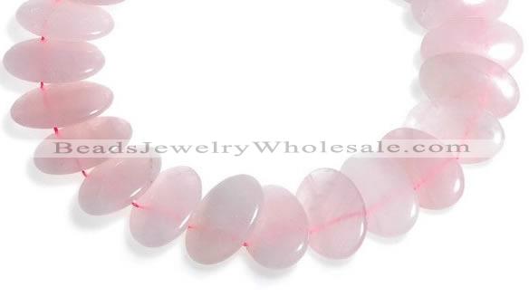 CRQ03 16 inches 20*38mm oval rose quartz beads Wholesale