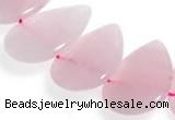 CRQ05 15 inch 20*30mm flat teardrop rose quartz beads Wholesale